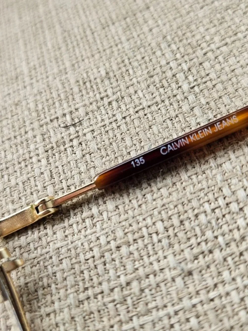 Calvin Klein Jeans Eyeglasses Frame Unisex Brown/Gold Tone Eyewear CKJ19312